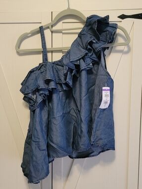 NWOT Habitual Girl Blue Ruffle Top Girl's 16